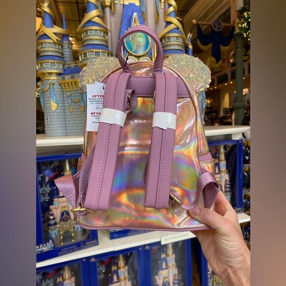 Disney 50th Celebration Iridescent Loungefly Mini Backpack - Picture 3 of 7